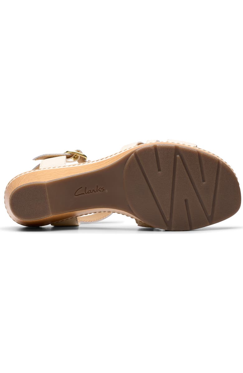 Clarks<sup>®</sup> Seannah Madi Wedge Sandal - Wide Width Available, Alternate, color, Cream Leather