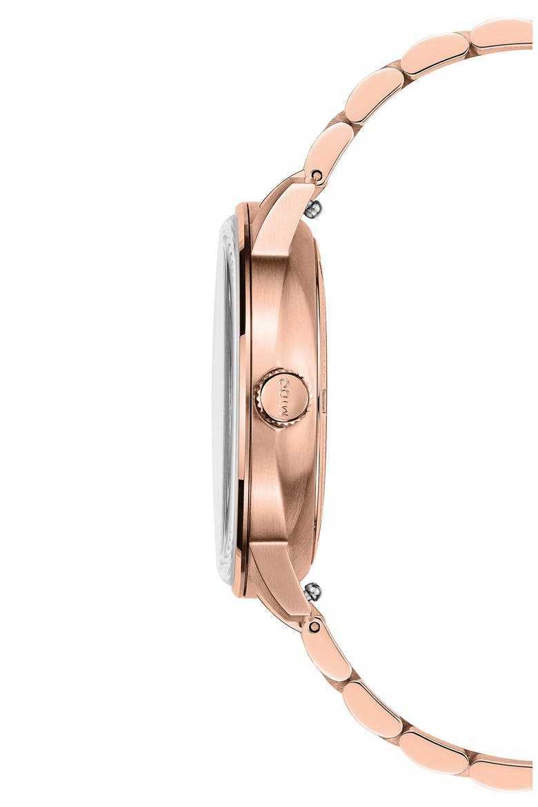 Commander Datoday Automatic Rose Gold Tone Bracelet Watch, 40mm, Alternate, color, GREEN