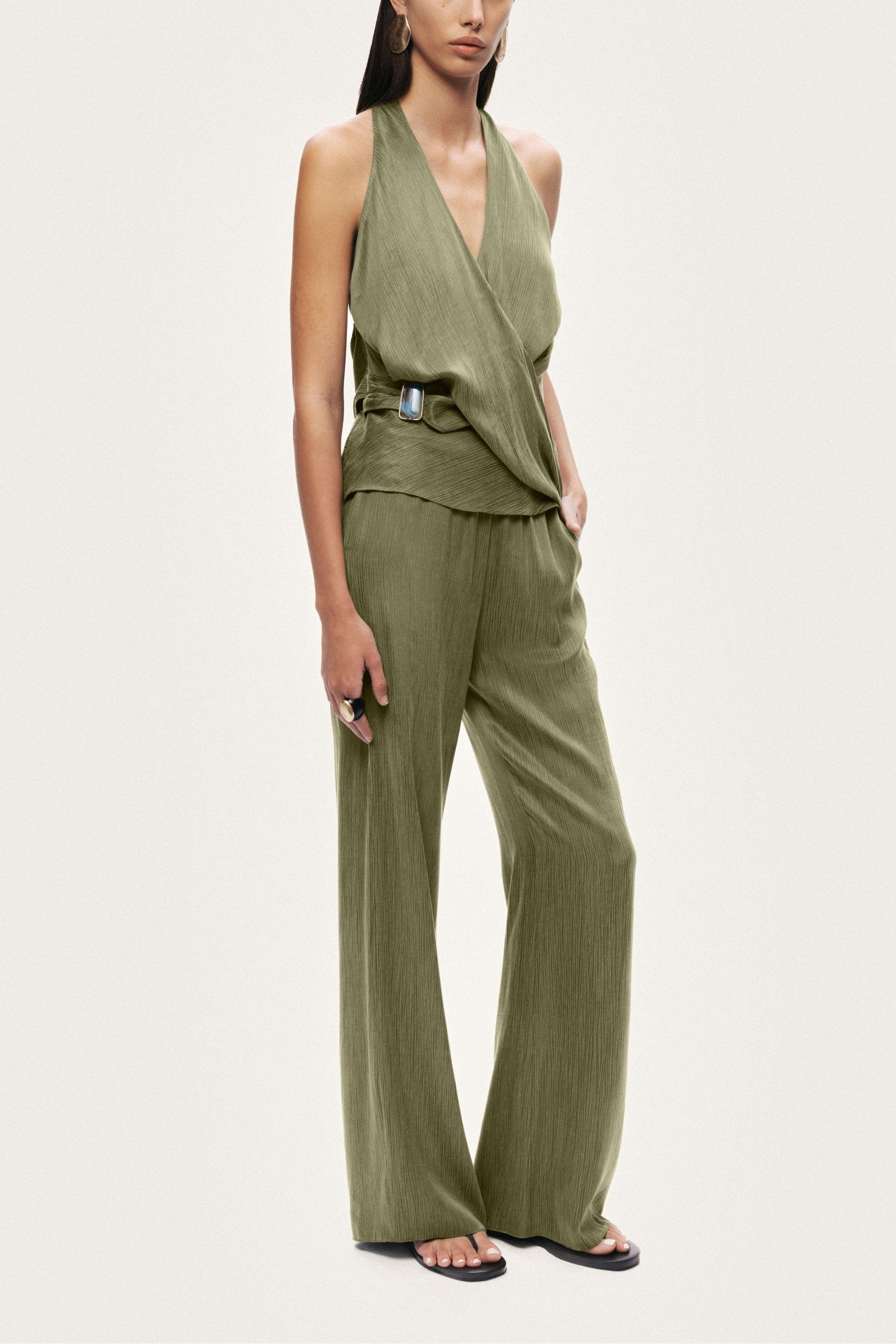 Asymmetric Halter Wrap Top - image 2