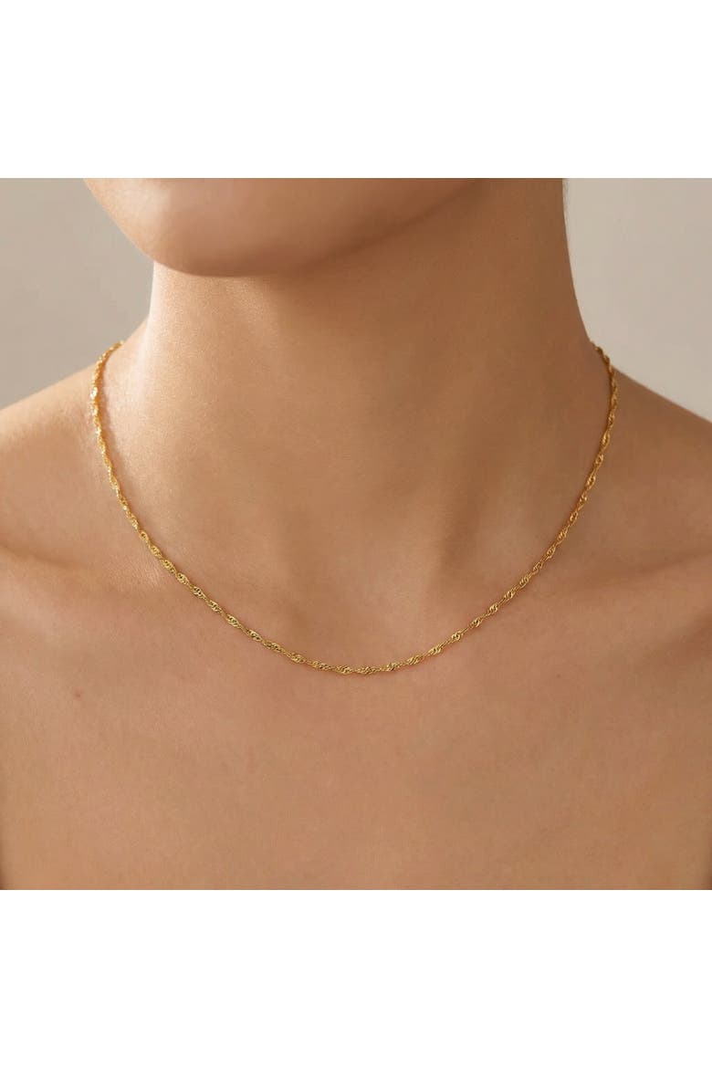 10k Gold Singapore Chain Necklace, Alternate, color, 10k Yellow Gold