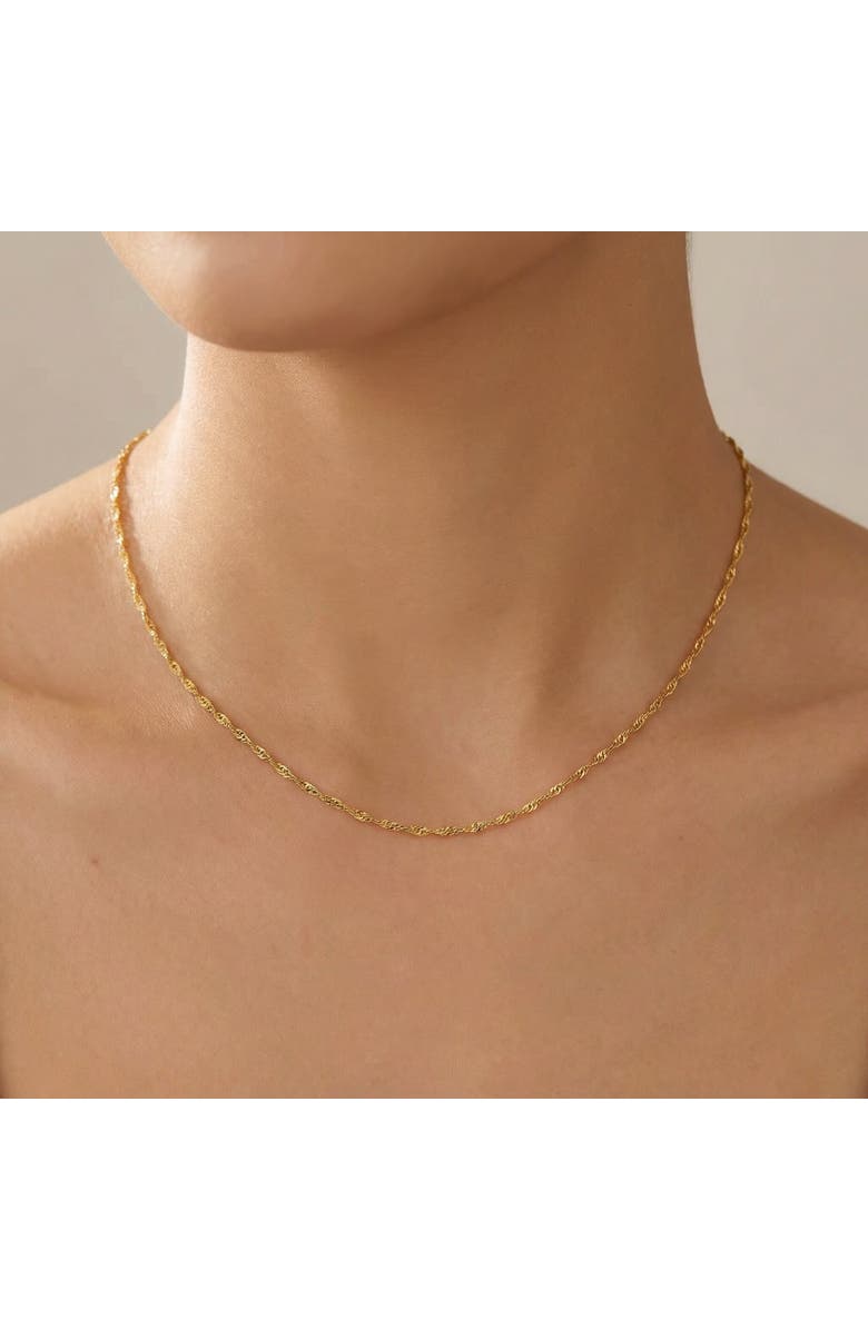 Bliss Diamond 10k Gold Singapore Chain Necklace, Alternate, color, 10K Yellow Gold