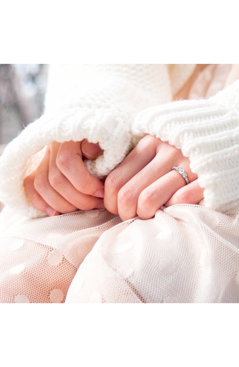 Julianna B. Diamond Asscher 3-Stone Engagement Ring 14k, Alternate, color, 14K White Gold