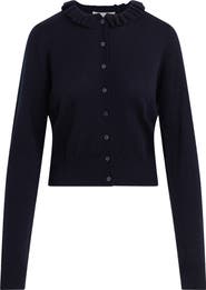 Favorite Daughter The Meet the Parents Ruffle Neck Wool Cardigan