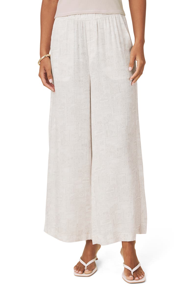 Angie Stamp Print Palazzo Pants, Main, color, FAWN PRINT