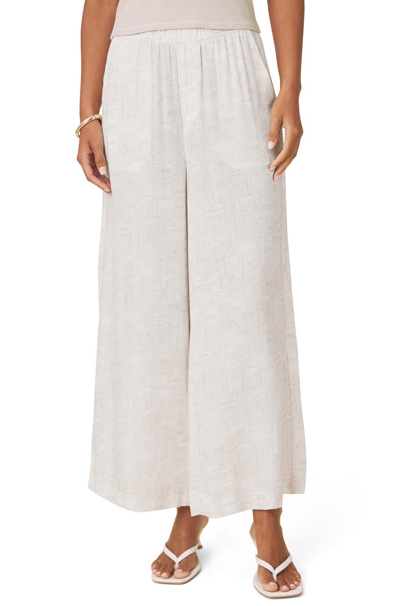Splendid Angie Stamp Print Palazzo Pants, Main, color, Fawn Print