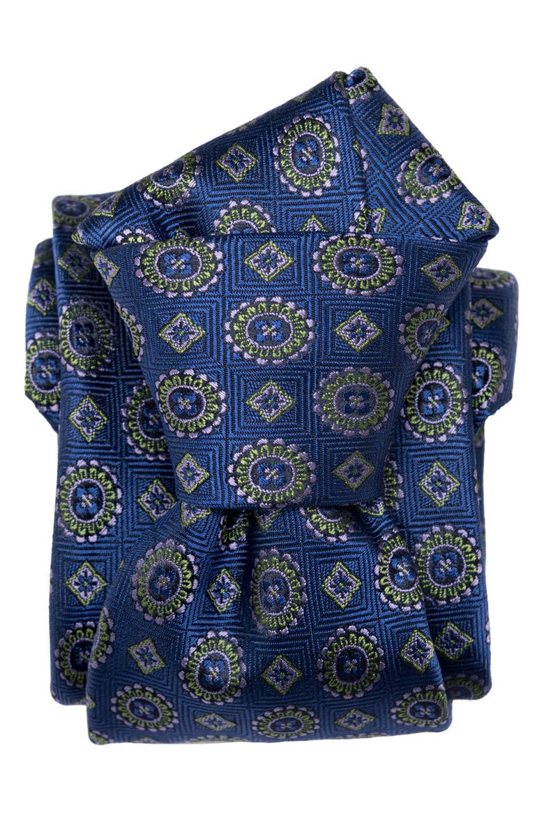 Ercole - Extra Long Silk Jacquard Tie for Men, Alternate, color, Ultramarine Blue