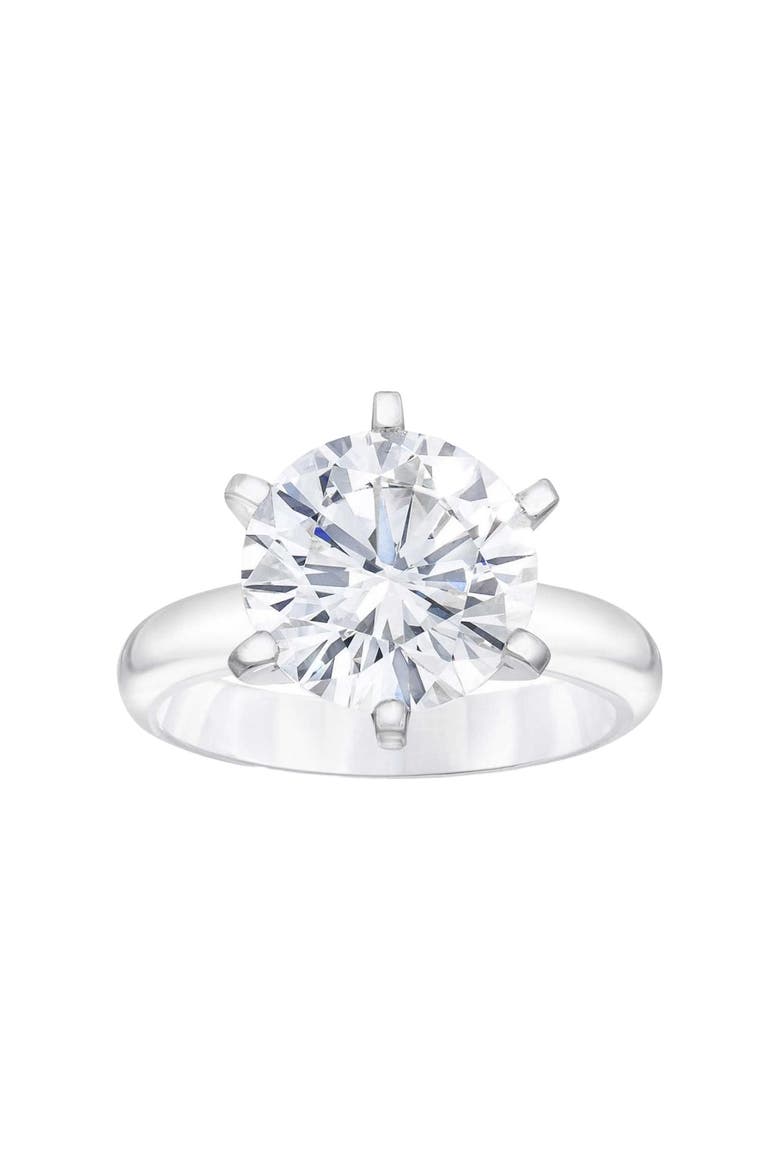 Certified 4Ct Round Diamond Solitaire Engagement Ring 14k Gold Lab Grown, Alternate, color, 14k White Gold