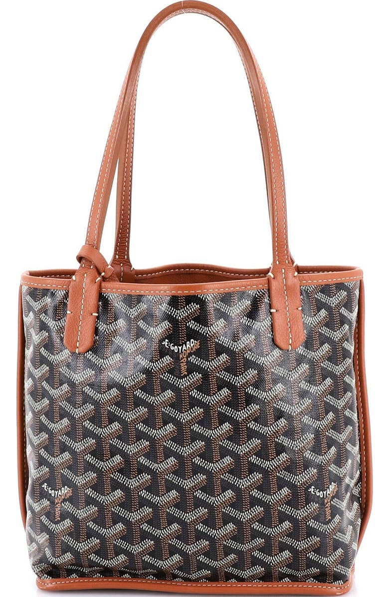 Pre-Owned Goyard Anjou Reversible Tote Coated Canvas Mini, Main, color, Brown
