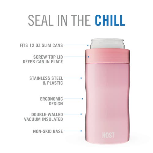 Host Stay-chill Slim Can Cooler In Peony