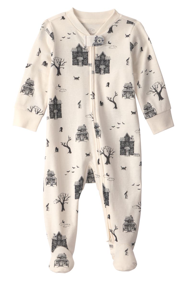 Print Organic Cotton One-Piece Pajamas, Main, color, LP SPOOKY
