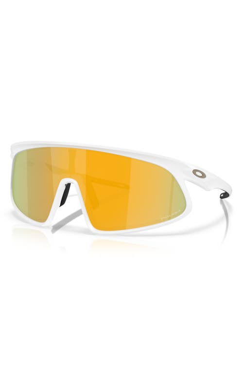 Oakley Rslv 149mm Prizm Polarized Shield Sunglasses In White