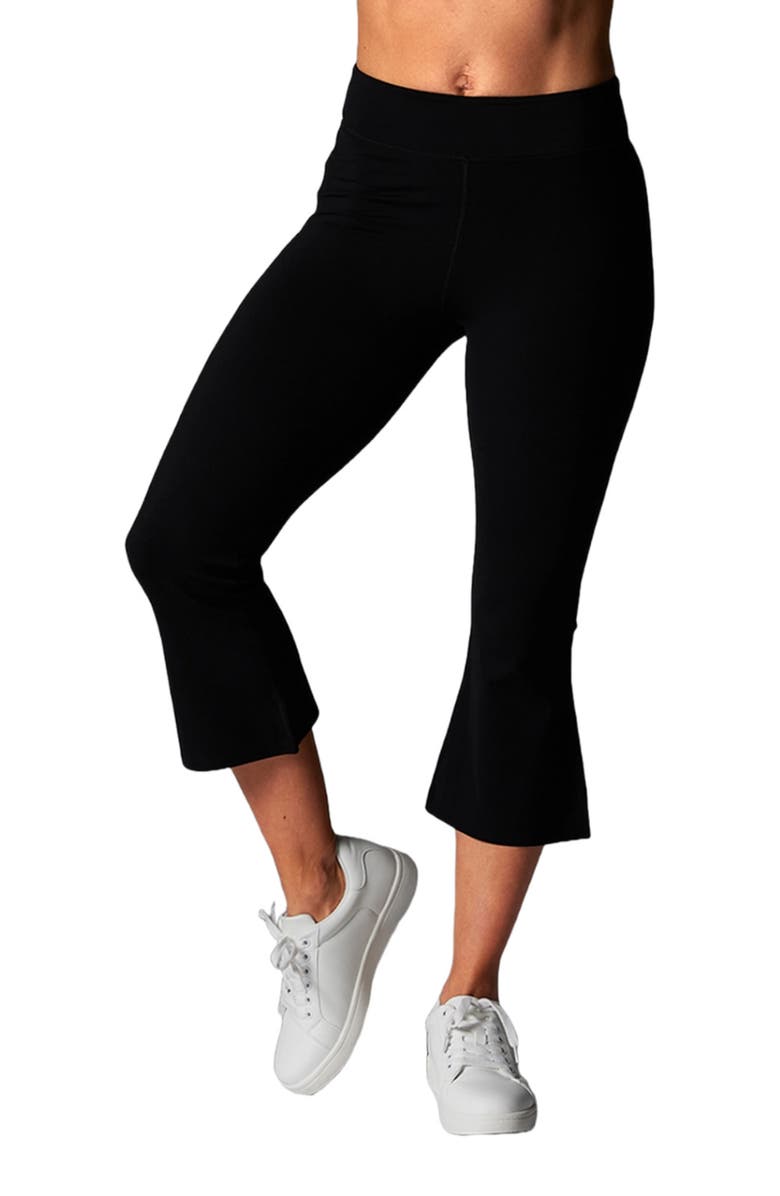 Tavi High Waisted Crop Flare Legging, Alternate, color, Ebony