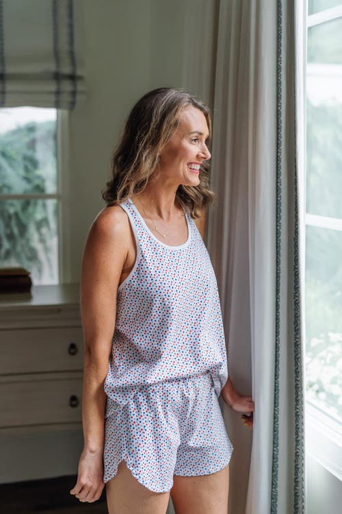 Lila And Hayes Pajama Short Set In Star Spangled