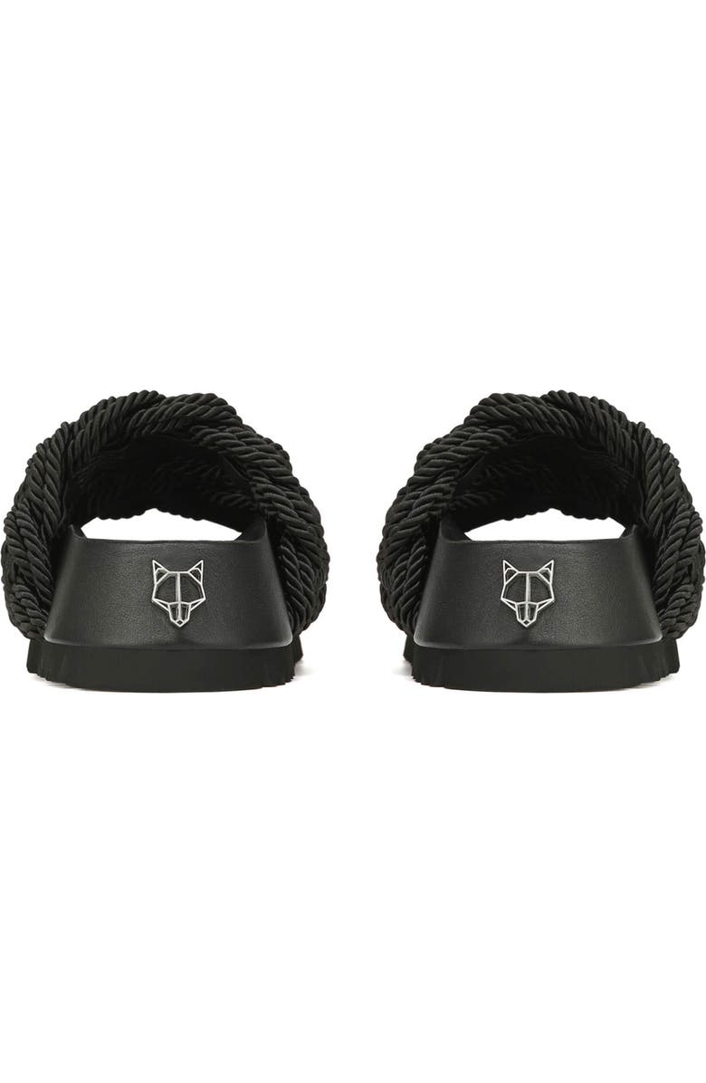 Naked Wolfe Venice Black Rope Braided Platform Slide Sandal, Alternate, color,