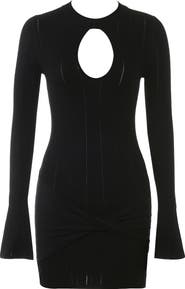HOUSE OF CB Aziza Long Sleeve Rib Minidress