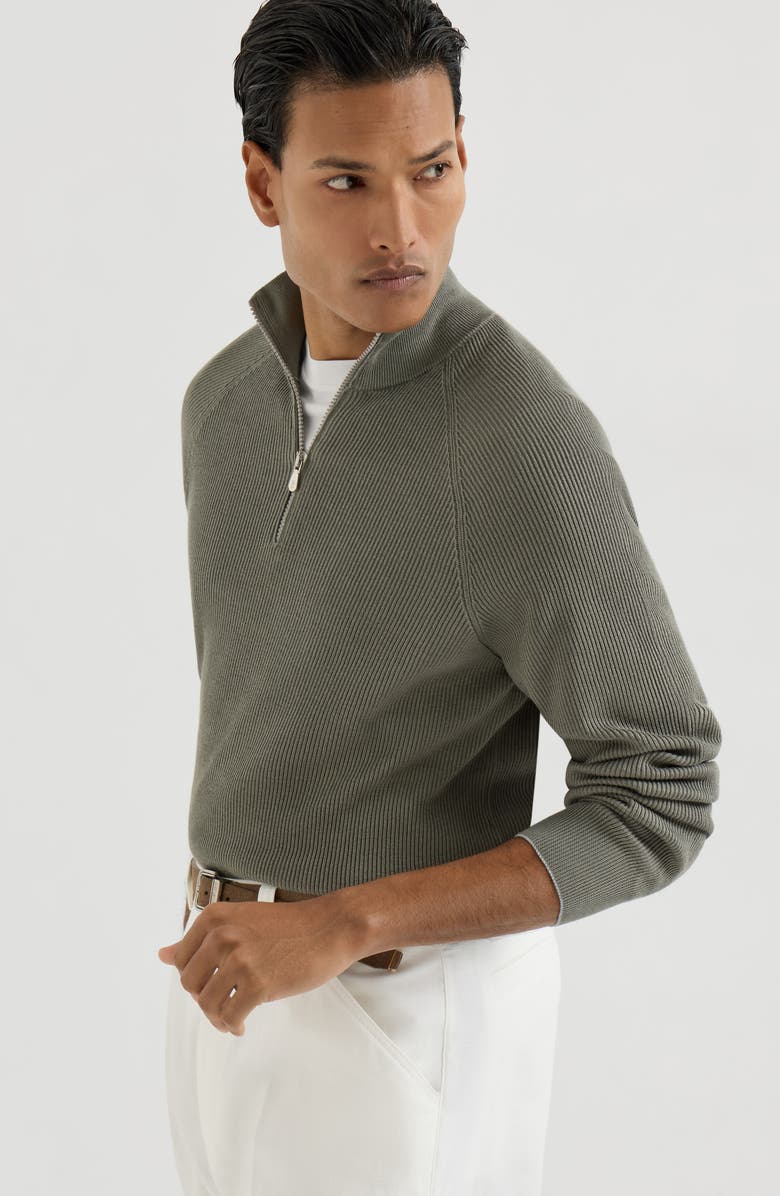 Brunello Cucinelli Cotton sweater, Alternate, color, Khaki