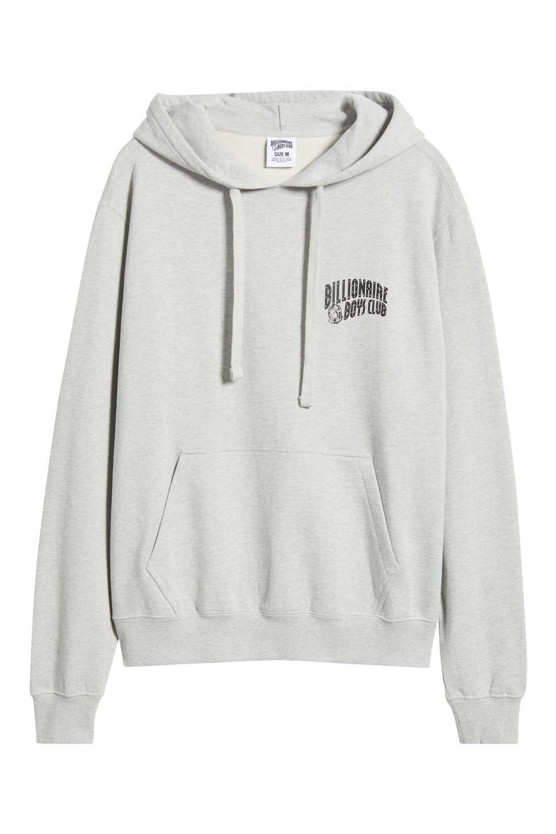Arch Logo Graphic Hoodie, Alternate, color, HEATHER GREY