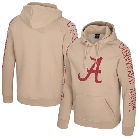 Men's Colosseum Tan Alabama Crimson Tide Big Break Raglan Hoodie