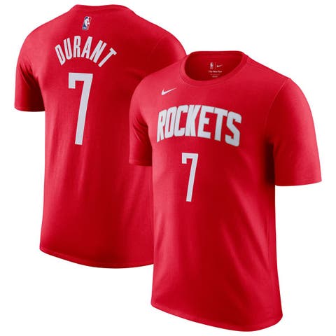 Men's Nike Kevin Durant Red Houston Rockets Icon Edition Name & Number T-Shirt