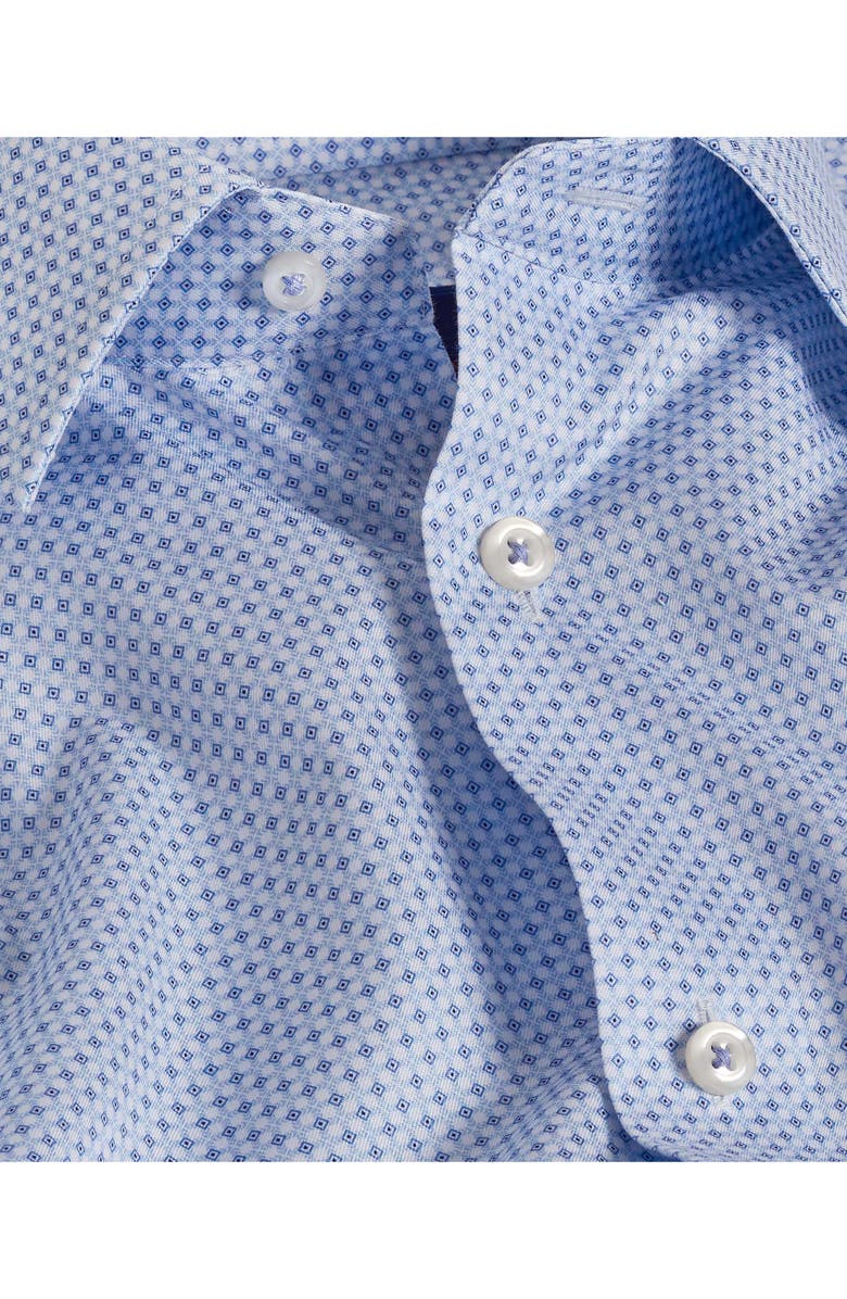 David Donahue Slim Fit Geometric Cotton Dress Shirt, Alternate, color, Blue