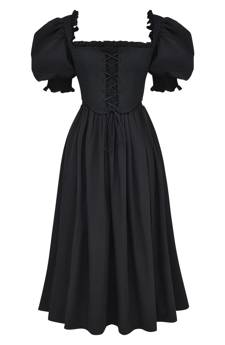 HOUSE OF CB Silvana Embroidered Cold Shoulder Corset Fit & Flare Dress, Alternate, color, 