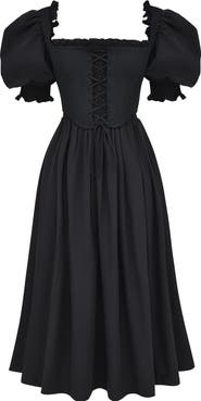 HOUSE OF CB Silvana Embroidered Cold Shoulder Corset Fit & Flare Dress