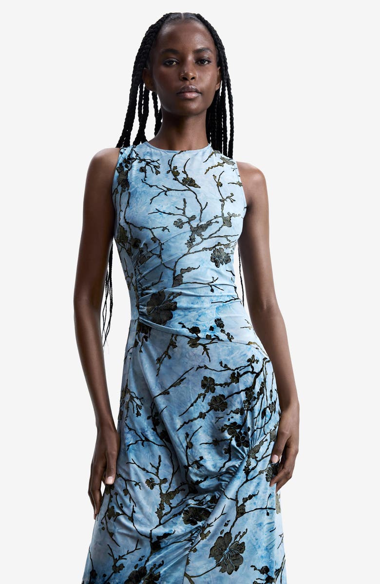 Desigual Floral Print Sleeveless Dress, Alternate, color, Blue