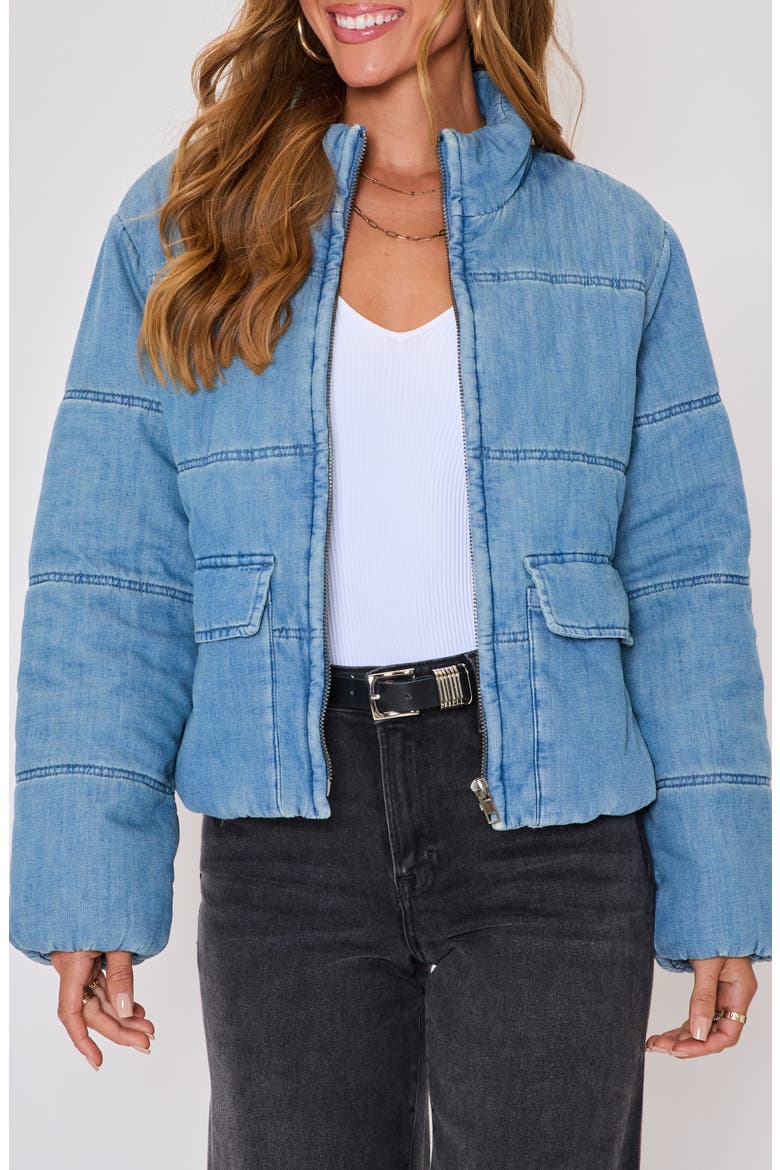 Chill Out Denim Quilted Puffer Jacket, Main, color, DENIM