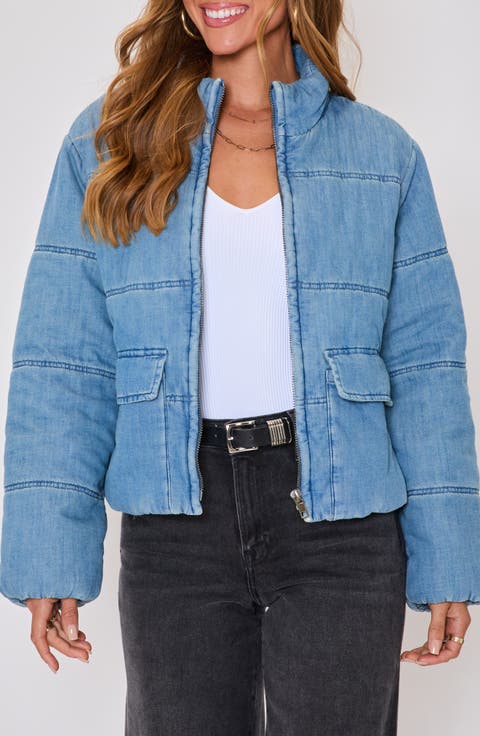 Chill Out Denim Quilted Puffer Jacket