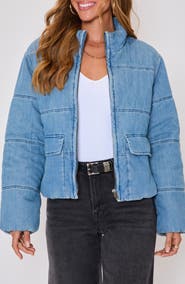 VICI Collection Chill Out Denim Quilted Puffer Jacket