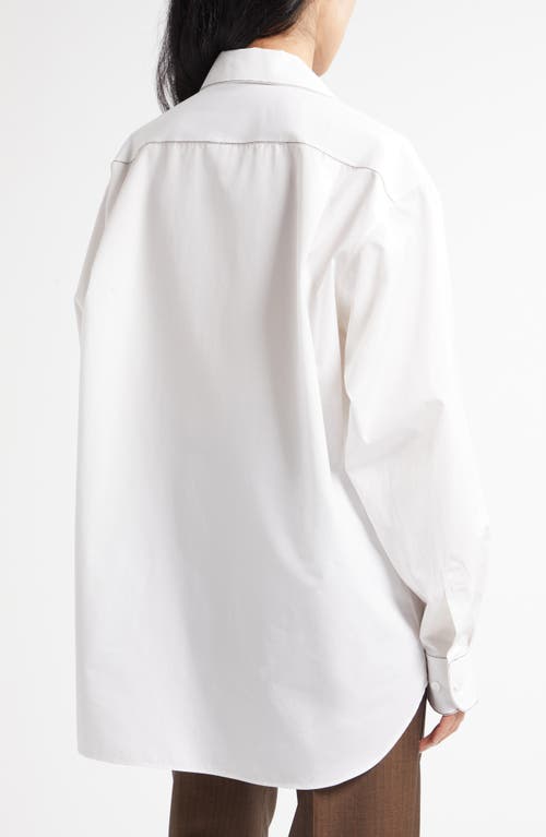 The Row Ashlin Topstitched Button-down Shirt In White