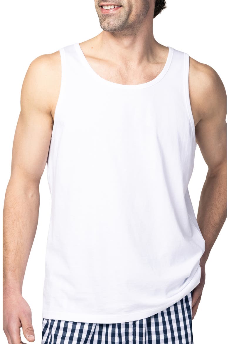 Pima Cotton Sleep Tank Top, Main, color, WHITE