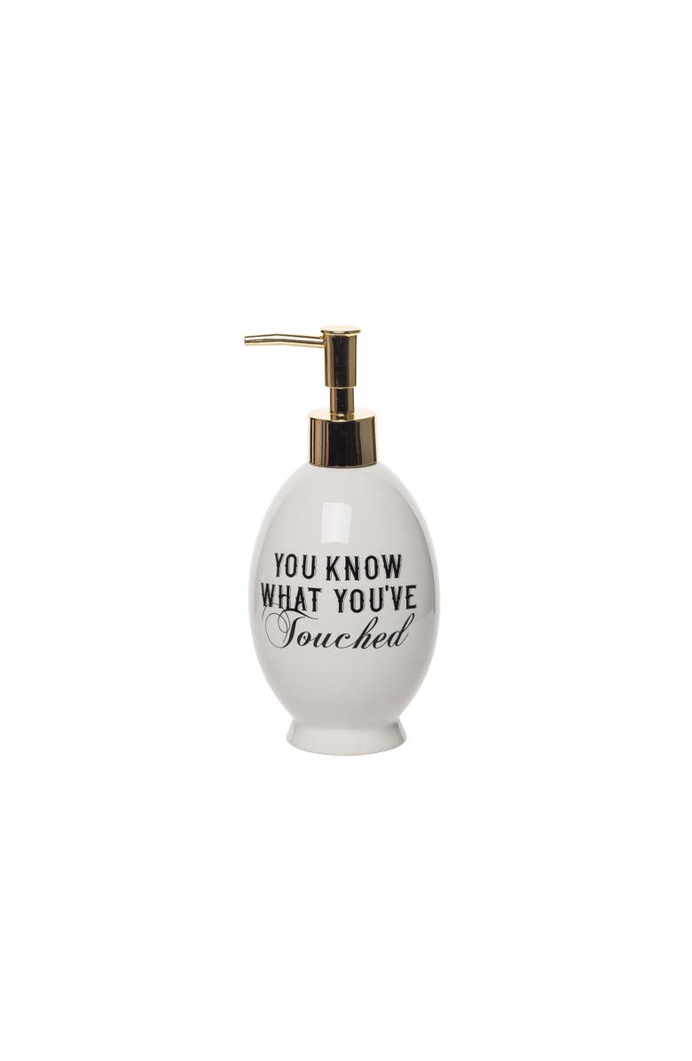Totalee Gift You Know Soap Dispenser Ceramic White 16 oz, Main, color, White