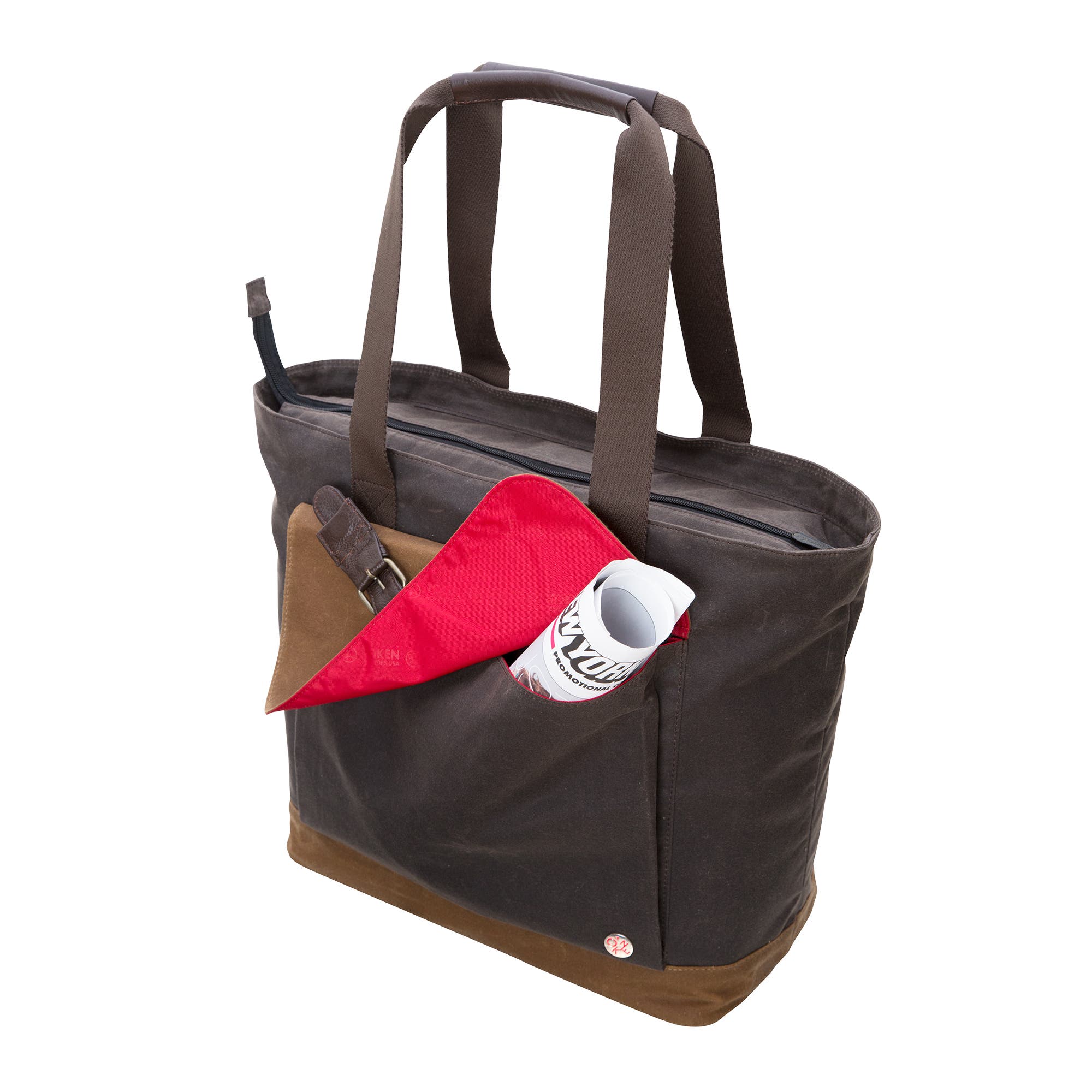 Waxed Montague Tote Bag, Alternate, color, Dark Brown