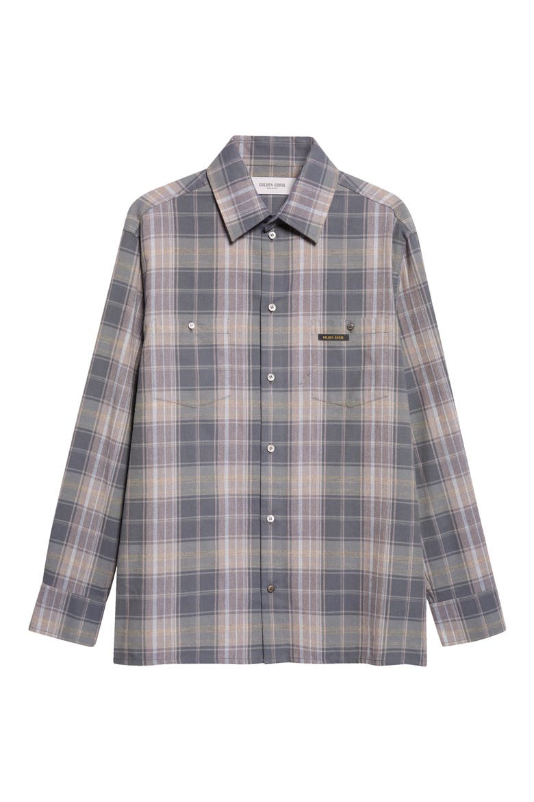 Persis Plaid Cotton Overshirt, Main, color, BALSAM GREEN / FADED COGNAC