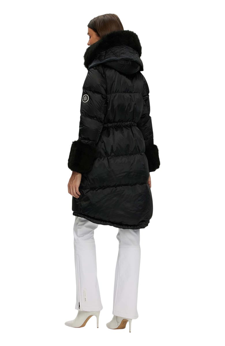 GORSKI Apres-Ski Jacket With Lamb Hood Trim & Cuffs, Alternate, color, Black/Black