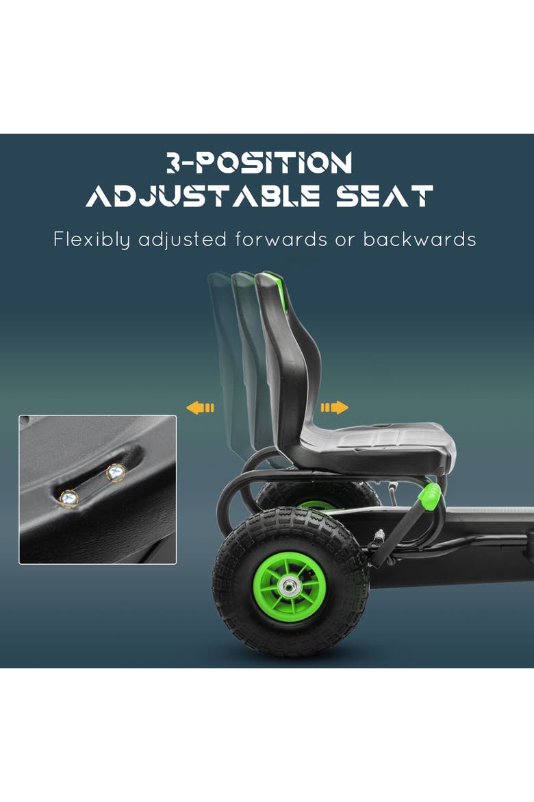 Ergonomic Pedal Go Kart with Wear-Resistant Tread, Alternate, color, Green