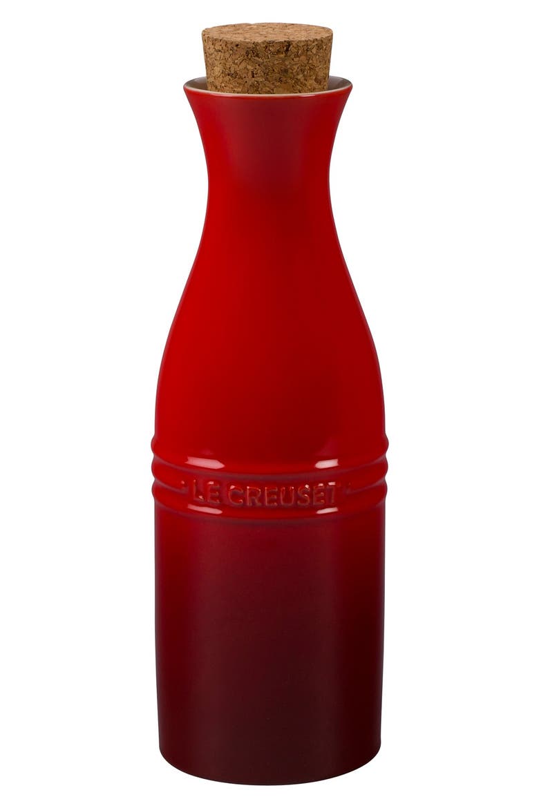 Glazed Stoneware Wine Carafe with Cork, Main, color, CHERRY