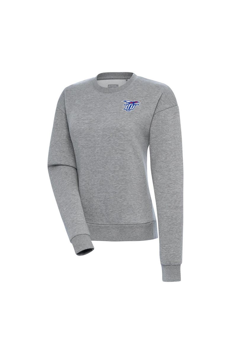 ANTIGUA Women's Antigua  Heather Gray Lubbock Christian Chaparral Victory Pullover Sweatshirt, Alternate, color, 