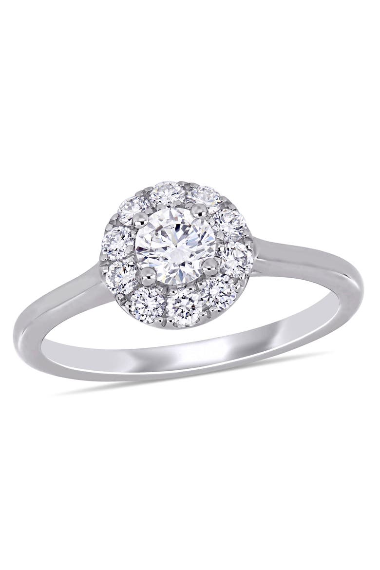 5/8 CTW Lab-Grown Diamond Halo Ring 14k, Main, color, White Gold