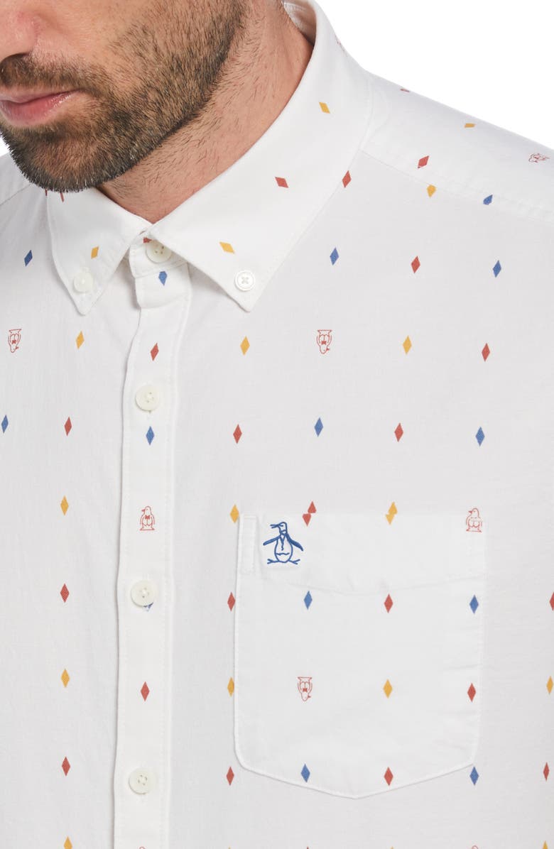 Original Penguin Stretch Short Sleeve Button-Down Shirt, Alternate, color, 