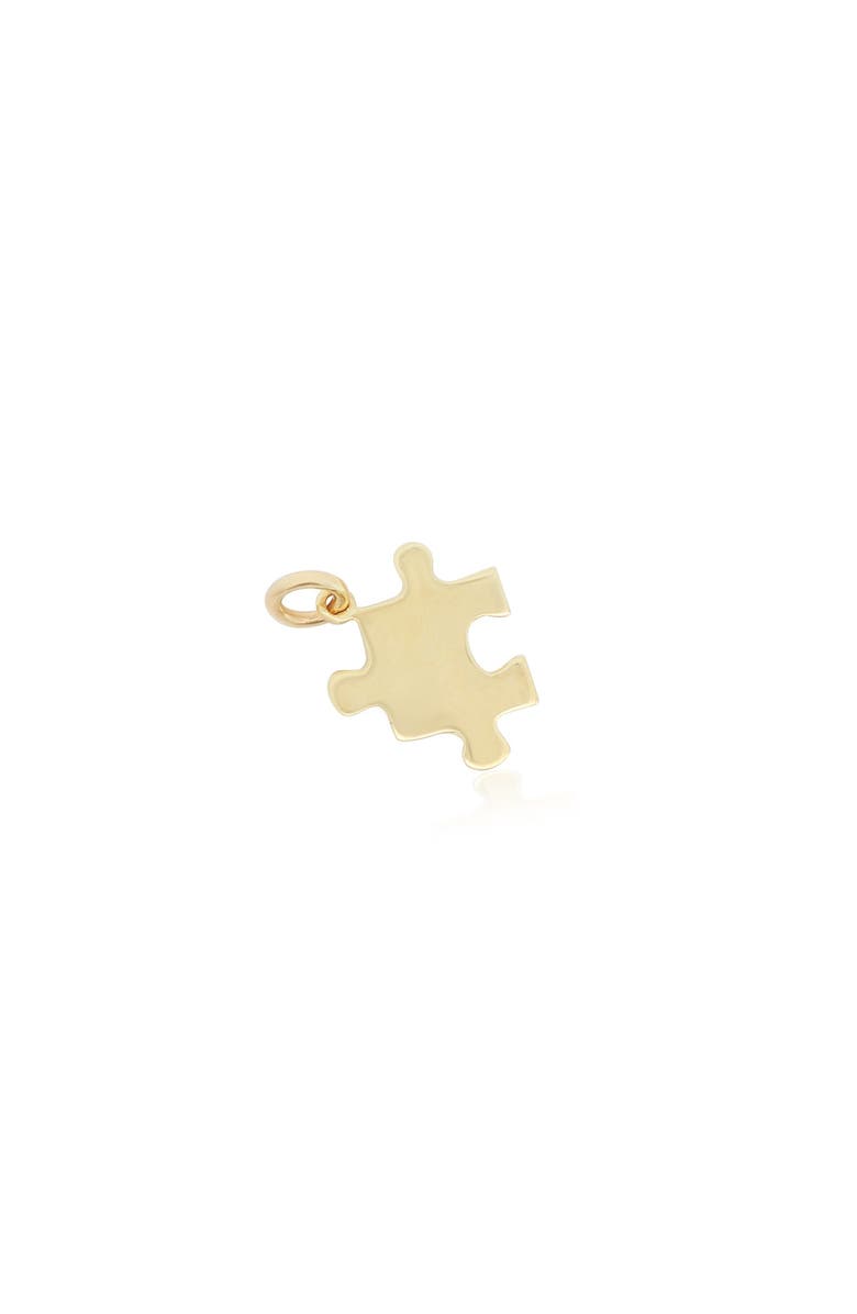The Lovery Fine Jewelry Mini Gold Puzzle Piece Charm, Main, color, Yellow Gold