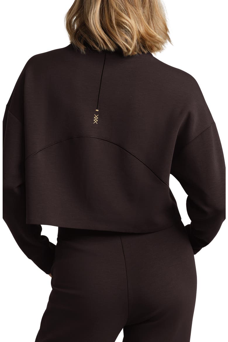 DreamGlow Mock Neck Crop Sweatshirt, Alternate, color, DARK ESPRESSO