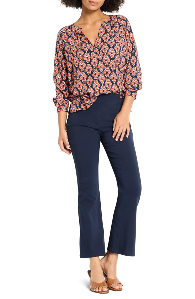 NIC+ZOE Harvest Ikat V-Neck Top, Alternate, color, Red Multi