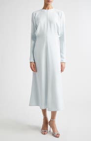 Victoria Beckham Long Sleeve Stretch Crepe Midi Dress