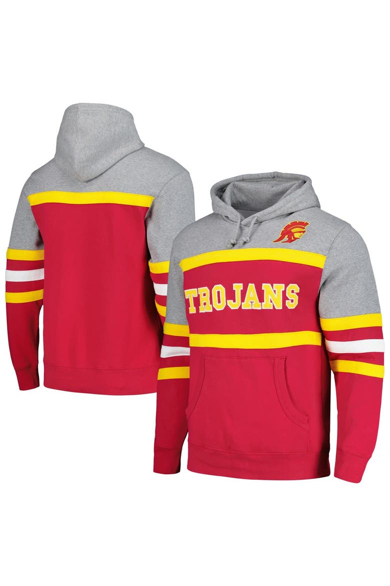 Men's Mitchell & Ness Cardinal USC Trojans Head Coach Pullover Hoodie, Alternate, color, Cardinal