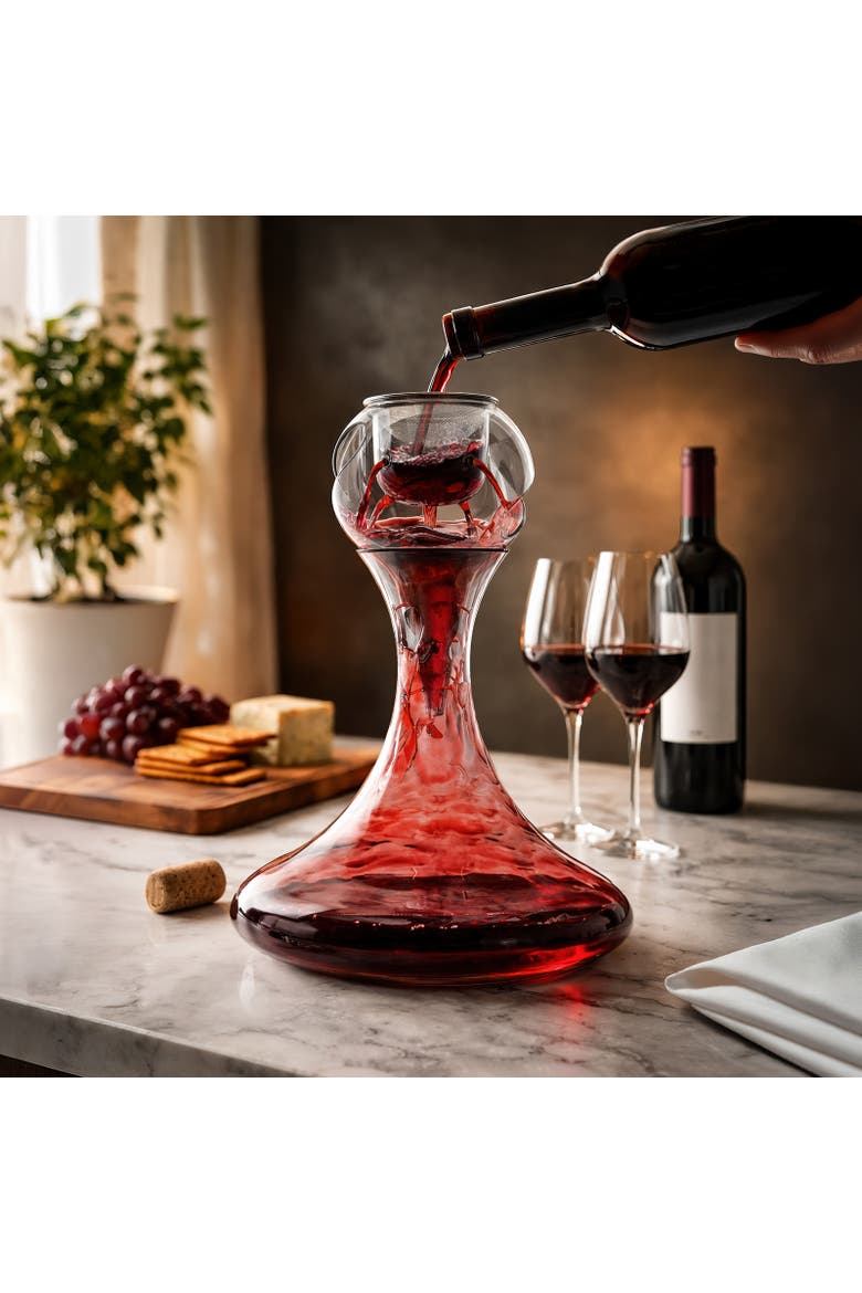 Conundrum Aerator + Revolve Decanter Wine Aeration System, Alternate, color, Clear