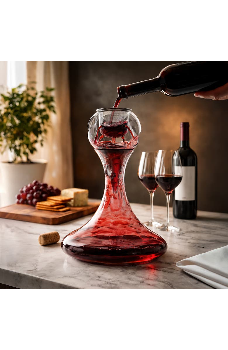 FINAL TOUCH Conundrum Aerator + Revolve Decanter Wine Aeration System, Alternate, color, Clear