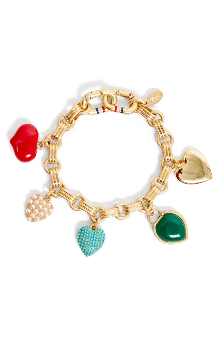 Clare V. Le Heartbreaker Bracelet, Main, color, Gold Multi