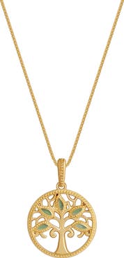Karma and Luck Jade Tree of Life Gold Women's Pendant Necklace - Essence of Growth